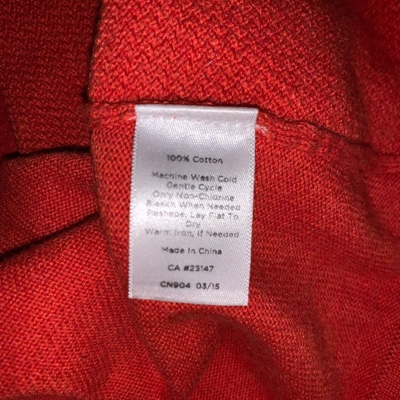 Talbots 3X women’s cable-knit sweater orange thick v neck plus size fall cotton - Picture 6 of 8